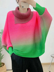 Luxury Pleated High Neck Top