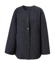 Quilted Collarless Jacket & Scarf