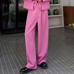 Men's High Society Pink Wide Leg Trousers