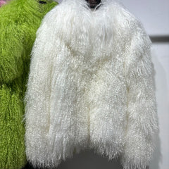 Couture Mongolian Curly Shearling Jacket