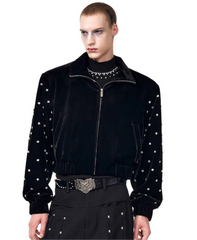 Men's Luxury Studded Velvet Bomber