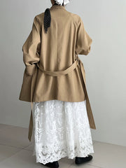 Luxury Draped Open-Front Coat