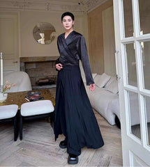 Men's Pleated Wide Leg Trousers