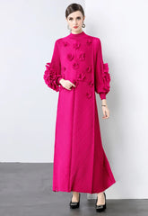 Luxury Pleats Floral Formal Dress