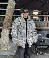 High-Fashion Men's Sequin Bomber Jacket