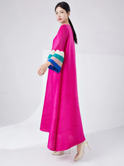 Elegant Pleats Tiered Cuffs Dress