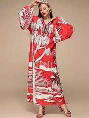 Designer Kimono Dress with Batwing Sleeves