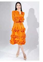 Luxury Plissé Pleated Cocktail Dress