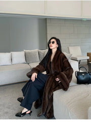 Women's Cozy Luxe Longline Faux Fur Coat