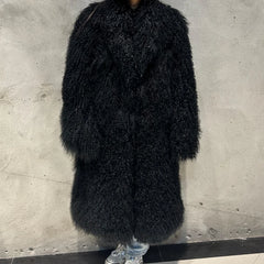 Luxury Genuine Mongolian Sheepskin Fur Coat