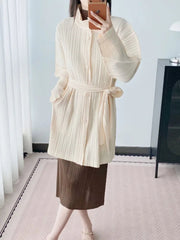 Luxury Plisse Mid-Length Jacket