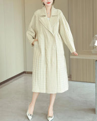 Luxury Plissé Cotton Padded Coat