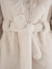 Women's Long Coat Faux Fur Collar & Cuffs