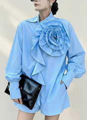 Luxury Floral Appliqué Blouse