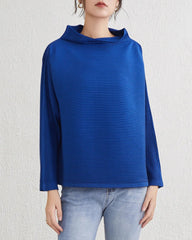 Luxury Plissé Long-Sleeve Top
