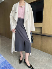 Women's Petite Wool-Blend Long Jacket Coat