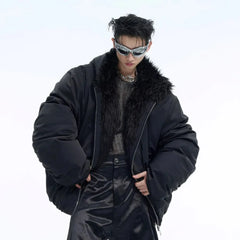 Men's Waterproof Faux Fur Hooded Jacket