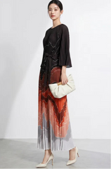 Luxury Plisse Ombre Dress