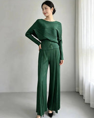 Couture Wide-Leg Plisse Set