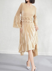 Luxury Ruffle Pleated Dress