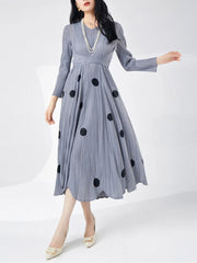 Truly Pleated Polka Dot Midi Dress