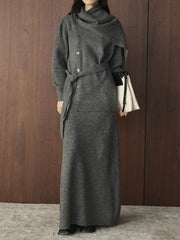 Luxury Knit Draped-Neck Set