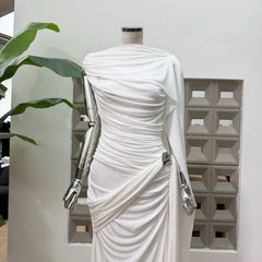 Luxury One-Shoulder Ruched Dress