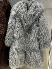 Luxury Genuine Mongolian Sheepskin Fur Coat