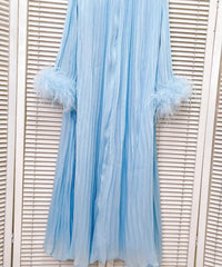 Luxe Pleated Feather Midi Dress