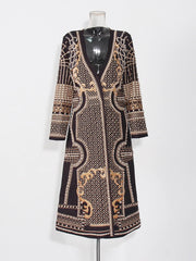 Hand-Embroidered Pearl Long Coat