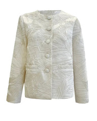 Luxury Pleated Collarless Jacket