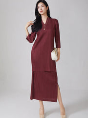 Luxury Plissé Tunic & Skirt Set