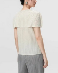 Luxury Pleated Cape Blouse