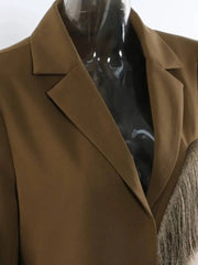 Asymmetric Fringe Long Trench Coat