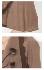 Luxury Pleated Floral Collar Dress