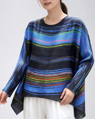 Plissé Asymmetrical Blouse Top