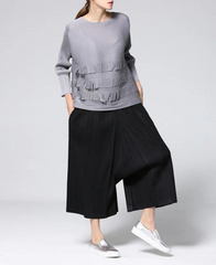 Pleated Relaxed Palazzo Top & Pant Set