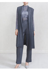Truly Pleated Longline Vest & Trousers
