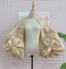 Luxury Voluminous-Sleeve Bolero