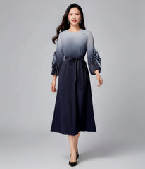 Luxury Gradient Pleated Dress