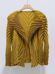 Luxe Pleated Geometric Cardigan