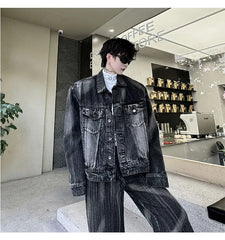 Men's Luxury Streetwear Denim Jacket + Jeans Set