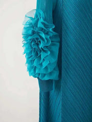 Luxury Plisse Ruffle Sleeve Dress