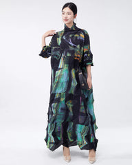 Oversized Pleated Tunic Dress