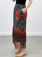 Luxury Pleated Fringe Skirt