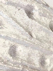 Luxury Silver Sequin Midi Skirt