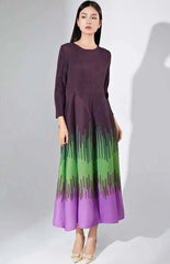 Luxury Pleated 3/4 Sleeve Dress