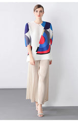 Luxury Pleated 3/4 Sleeve Blouse