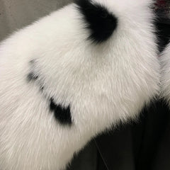 Luxury Leather Trench with Fox Fur