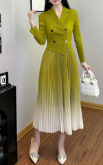 Ombre Pleated Blazer Dress